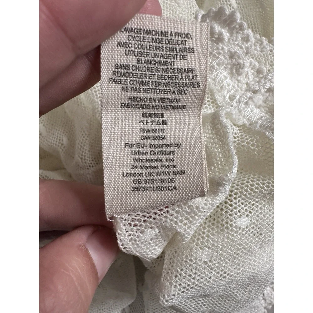 Free People Lace New Romantics Blouse Top Shirt Mesh Sheer Victorian S Small FP - Picture 9 of 9